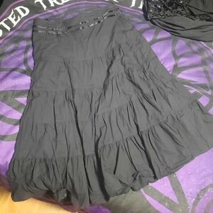 Steilmann Black A-Line Tiered Skirt